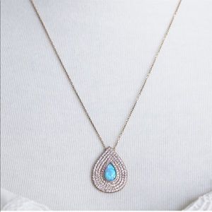 Native Gem opal gold tone necklace